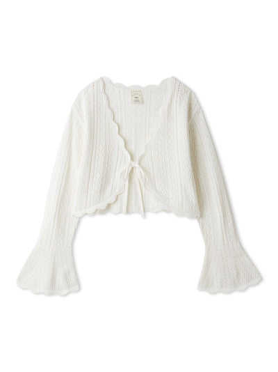 Airy Moco Crochet Short Cardigan gelato pique