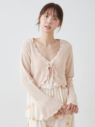Airy Moco Crochet Short Cardigan