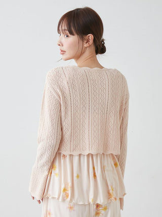 Airy Moco Crochet Short Cardigan