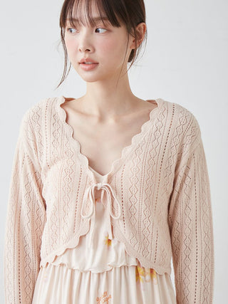Airy Moco Crochet Short Cardigan
