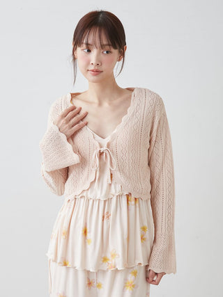 Airy Moco Crochet Short Cardigan
