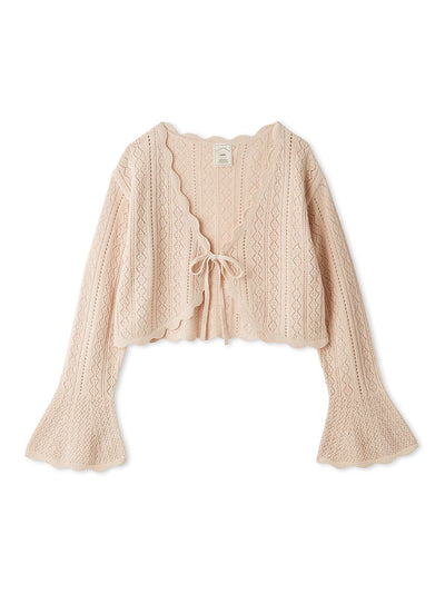Airy Moco Crochet Short Cardigan gelato pique