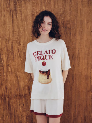 Smoothie Pudding Jacquard Pullover & Shorts Set