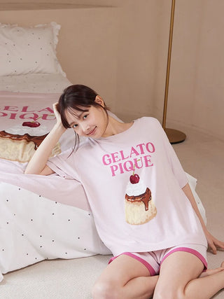 Smoothie Pudding Jacquard Pullover & Shorts Set