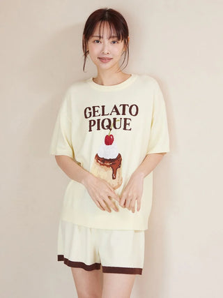 Smoothie Pudding Jacquard Pullover & Shorts Set