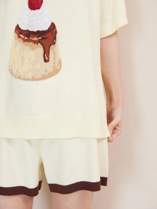 Smoothie Pudding Jacquard Pullover & Shorts Set