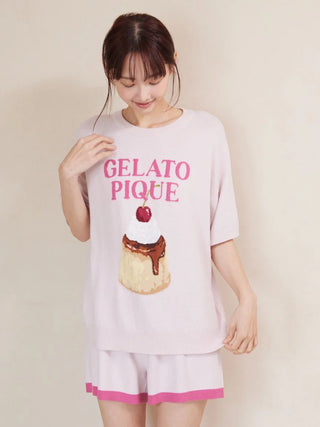 Smoothie Pudding Jacquard Pullover & Shorts Set