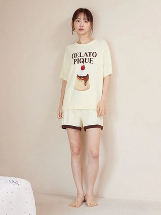 Smoothie Pudding Jacquard Pullover & Shorts Set