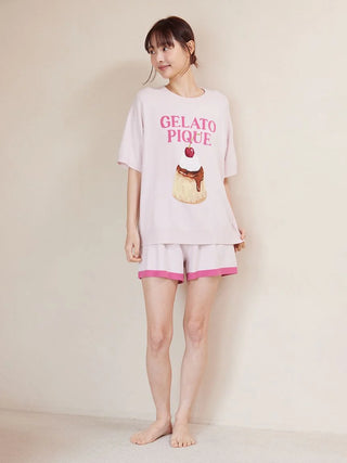 Smoothie Pudding Jacquard Pullover & Shorts Set