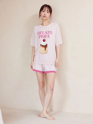 Smoothie Pudding Jacquard Pullover & Shorts Set