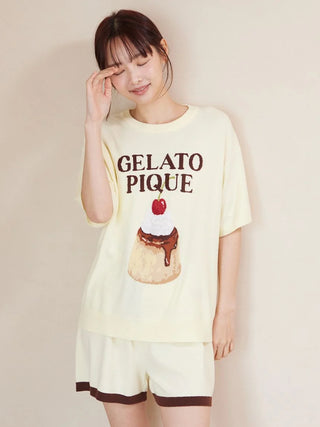 Smoothie Pudding Jacquard Pullover & Shorts Set