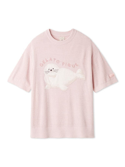 Cool Smoothie Lite Sea Animals Jacquard Pullover gelato pique