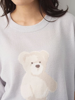 Fluffy Variety Motif Jacquard Pullover