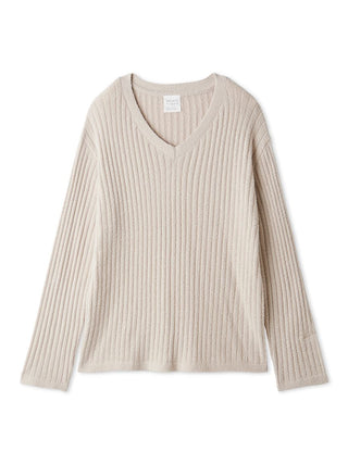 Gelato Pique Temperature-regulating Smoothie Ribbed Pullover in beige