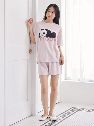 Airy Moco Sleeping Panda Jacquard Pullover & Shorts Set - view 8