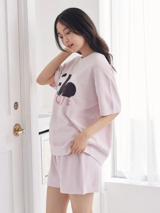 Airy Moco Sleeping Panda Jacquard Pullover & Shorts Set - view 11