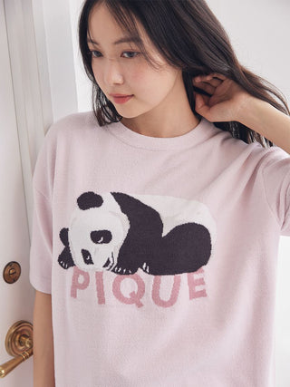 Airy Moco Sleeping Panda Jacquard Pullover & Shorts Set - view 13