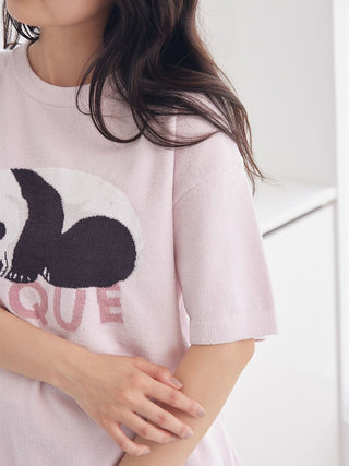 Airy Moco Sleeping Panda Jacquard Pullover & Shorts Set - view 15