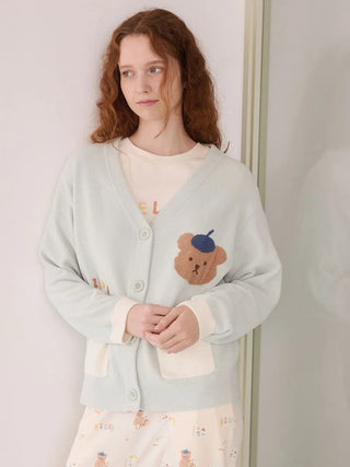 Airy Moco Painter Bear Cardigan