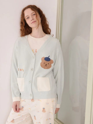 Airy Moco Painter Bear Cardigan