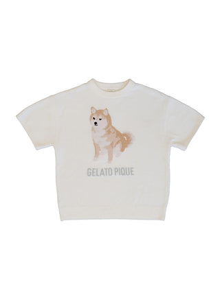 Gelato Pique USA Shiba Pullover in white with a Shiba Inu design, premium loungewear and sleepwear, cozy and playful comfort.