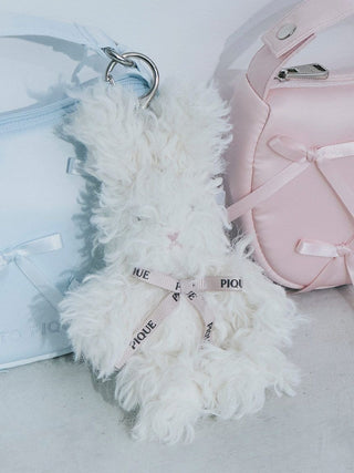 Rabbit Ribbon Key Charm in OFF WHITE, Cute Plush Toys, Keychain Charm, Character Toys at Gelato Pique USA.