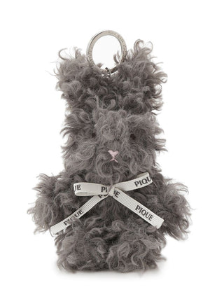 Rabbit Ribbon Key Charm in GRAY, Cute Plush Toys, Keychain Charm, Character Toys at Gelato Pique USA.