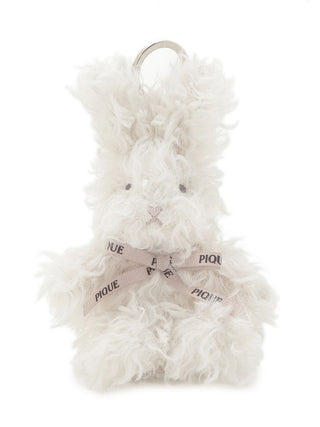 Rabbit Ribbon Key Charm in OFF WHITE, Cute Plush Toys, Keychain Charm, Character Toys at Gelato Pique USA.