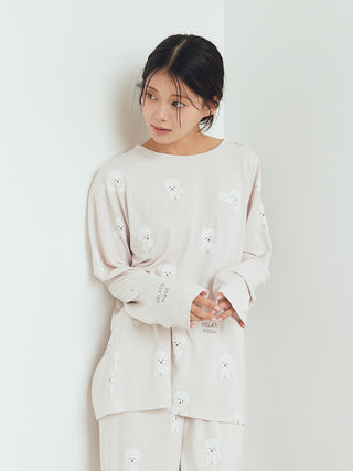 Cute Variety Motif Cut-and-sew Pullover