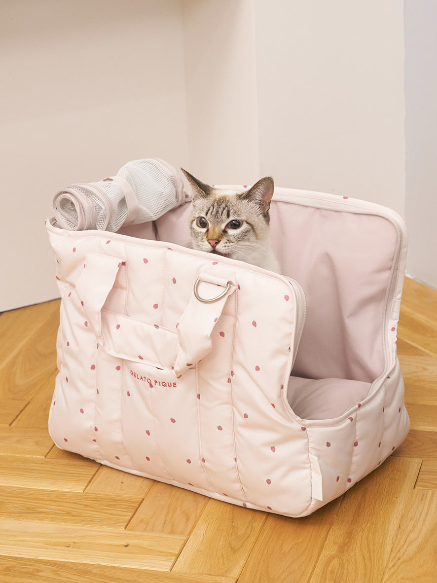 【CAT&DOG】Mini-size Strawberry Quilting Carrier Bag
