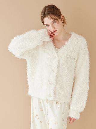Cat Fur-like Feather Knit Cardigan