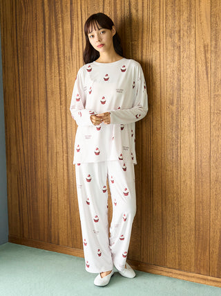 Cute Variety Motif Cut-and-sew Long Pants