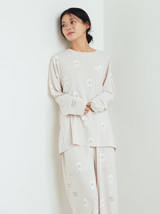 Cute Variety Motif Cut-and-sew Long Pants