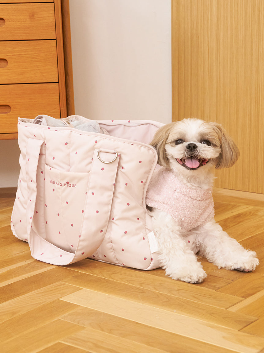 【CAT&DOG】Strawberry Quilting Carrier Bag
