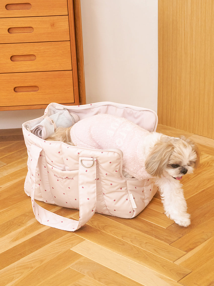 【CAT&DOG】Strawberry Quilting Carrier Bag