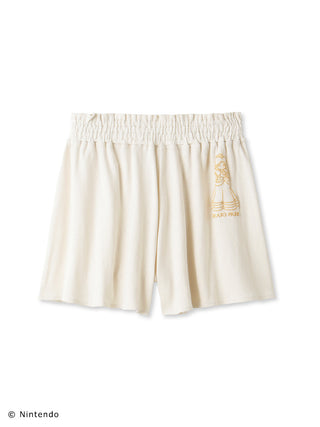 Peach Collection Flared Lounge Shorts in yellow, Women's Loungewear Shorts at Gelato Pique USA.