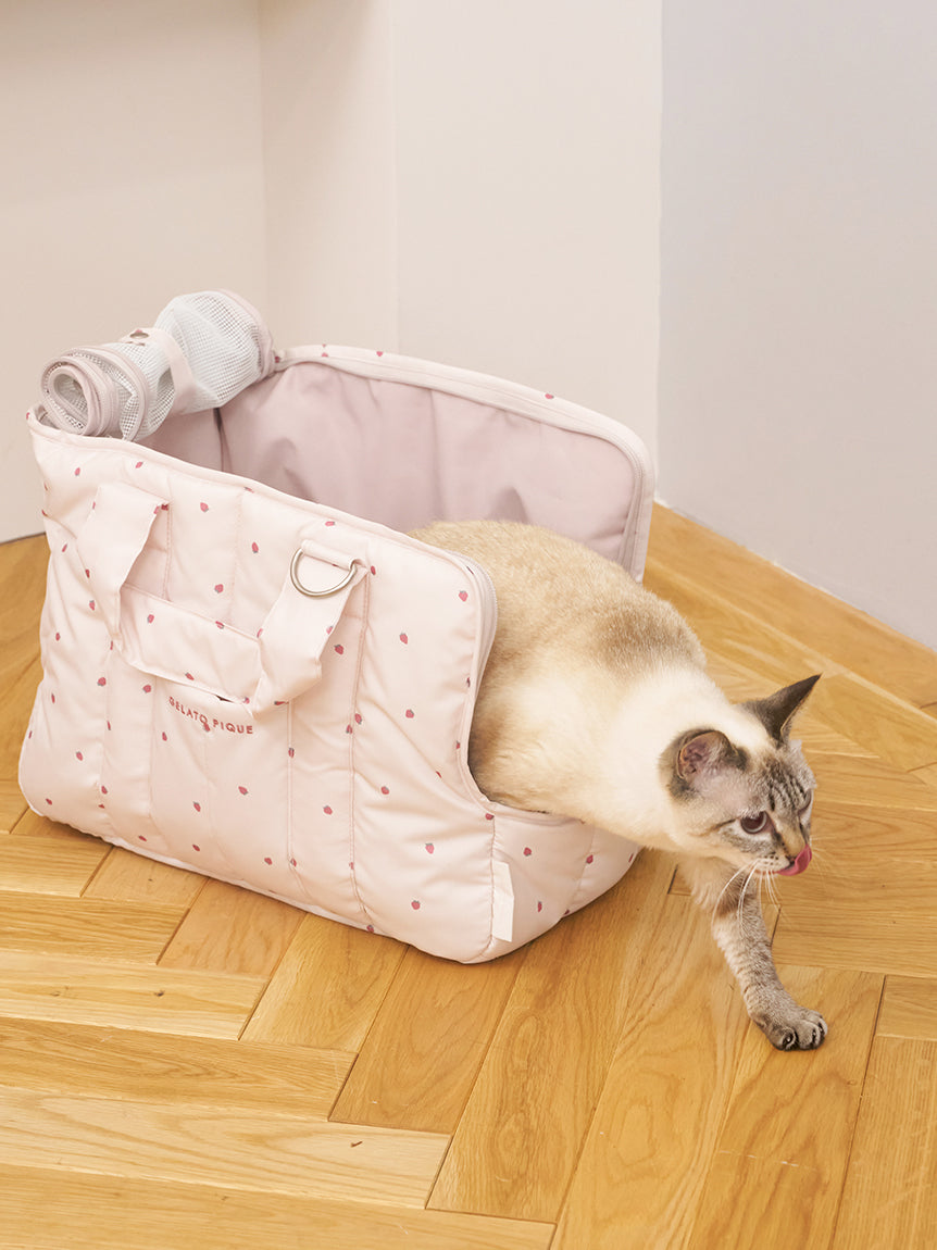 【CAT&DOG】Mini-size Strawberry Quilting Carrier Bag