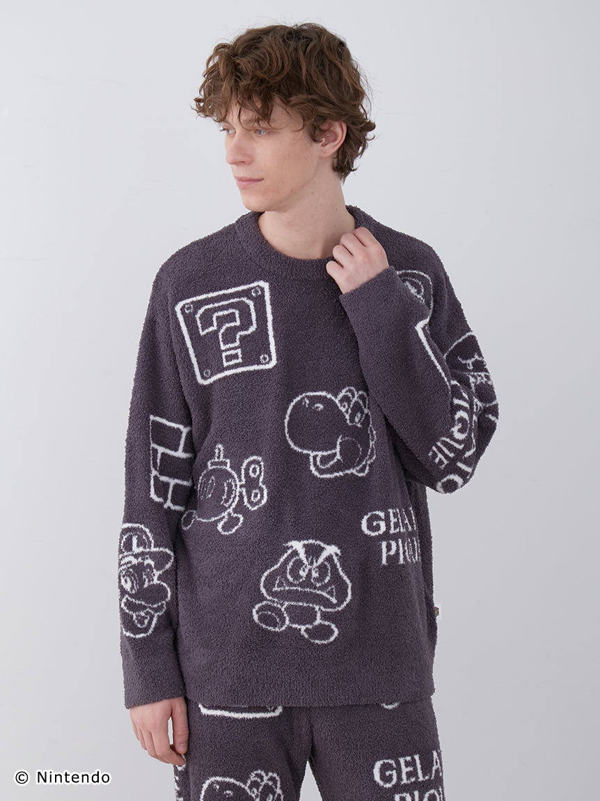 2024【SUPER MARIO™️】【MEN'S 】Baby Moco Character Patterned Jacquard Pullover