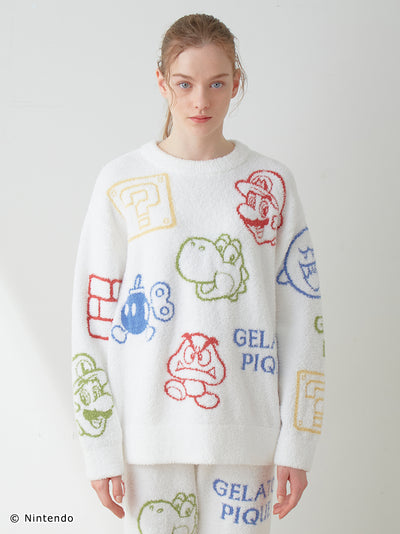 2024【SUPER MARIO™️】【WOMEN'S】Baby Moco Character Patterned Jacquard Pullover gelato pique