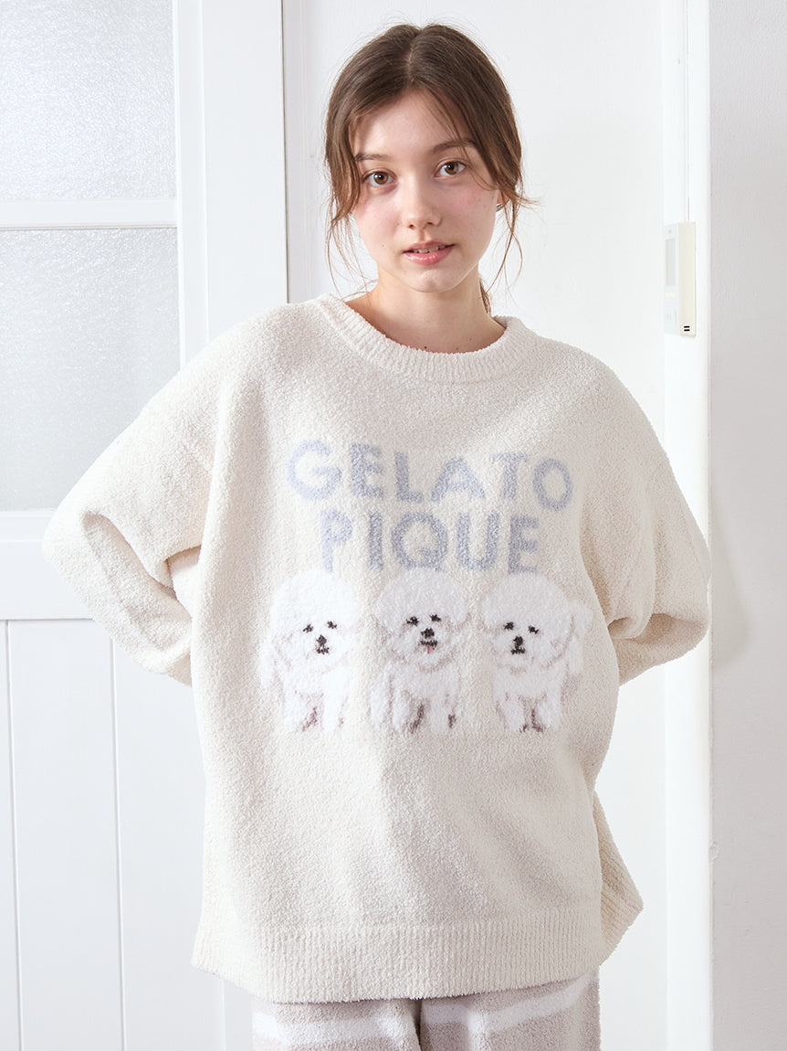 Airy Moco Cute Variety Jacquard Pullover