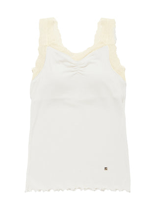 Cool Ribbed Fabric Tank Top With Built-in Bra