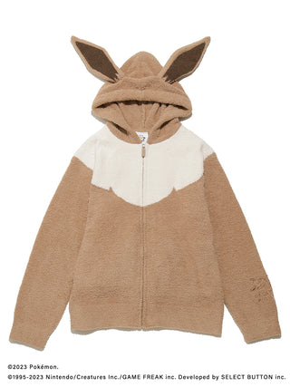 Men's Pokémon Sleep Eevee hoodie - soft brown with ears - cozy baby moco fabric.