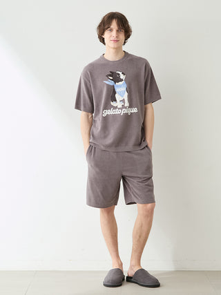 Men's Airy Moco Boston Terrier Jacquard Pullover