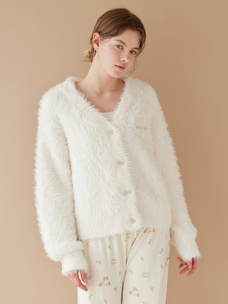 Cat Fur-like Feather Knit Cardigan