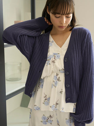 Airy Moco Ribbed Short Cardigan