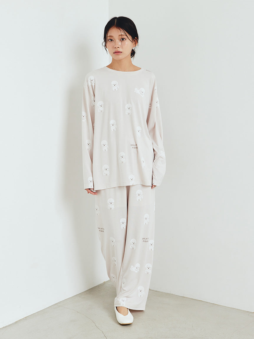 Cute Variety Motif Cut-and-sew Long Pants