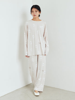 Cute Variety Motif Cut-and-sew Long Pants