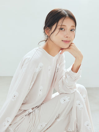 Cute Variety Motif Cut-and-sew Pullover