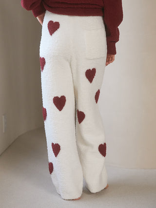 [Chocolate & Framboise] Baby Moco Heart Jacquard Pants