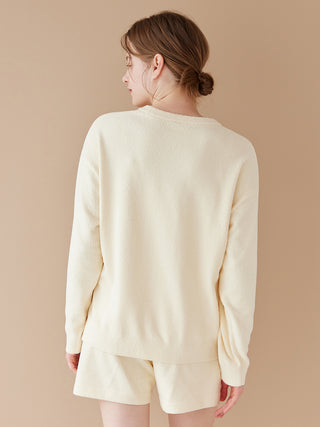 Airy Moco Cat Jacquard Pullover